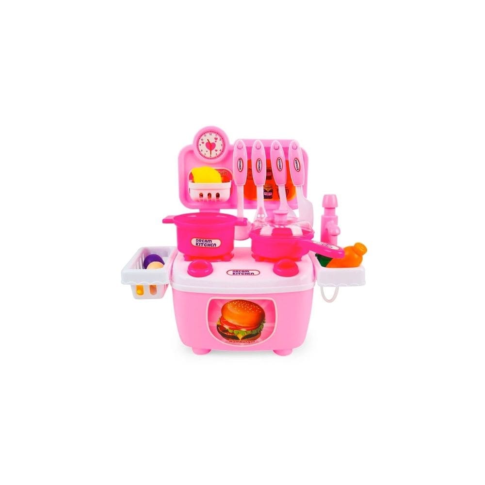 Cozinha de brinquedo com 14 acessórios para meninas com circulação de água
