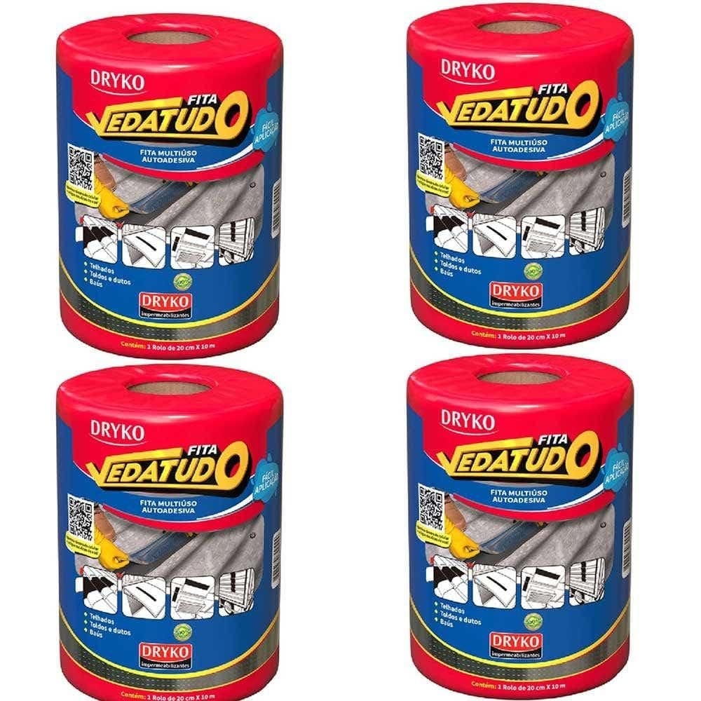 Fita Asfáltica Vedatudo 20 cm X 10 m 4 Unidades DRYKO