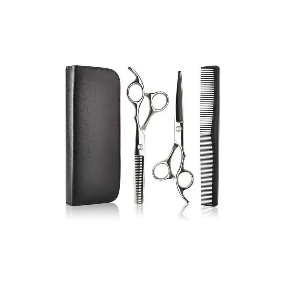 Conjunto de 2 tesouras para esculpir cabelo e pente de corte