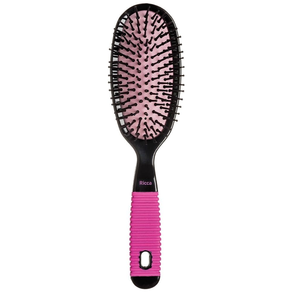 Escova Oval Gde Black & Pink Ricca