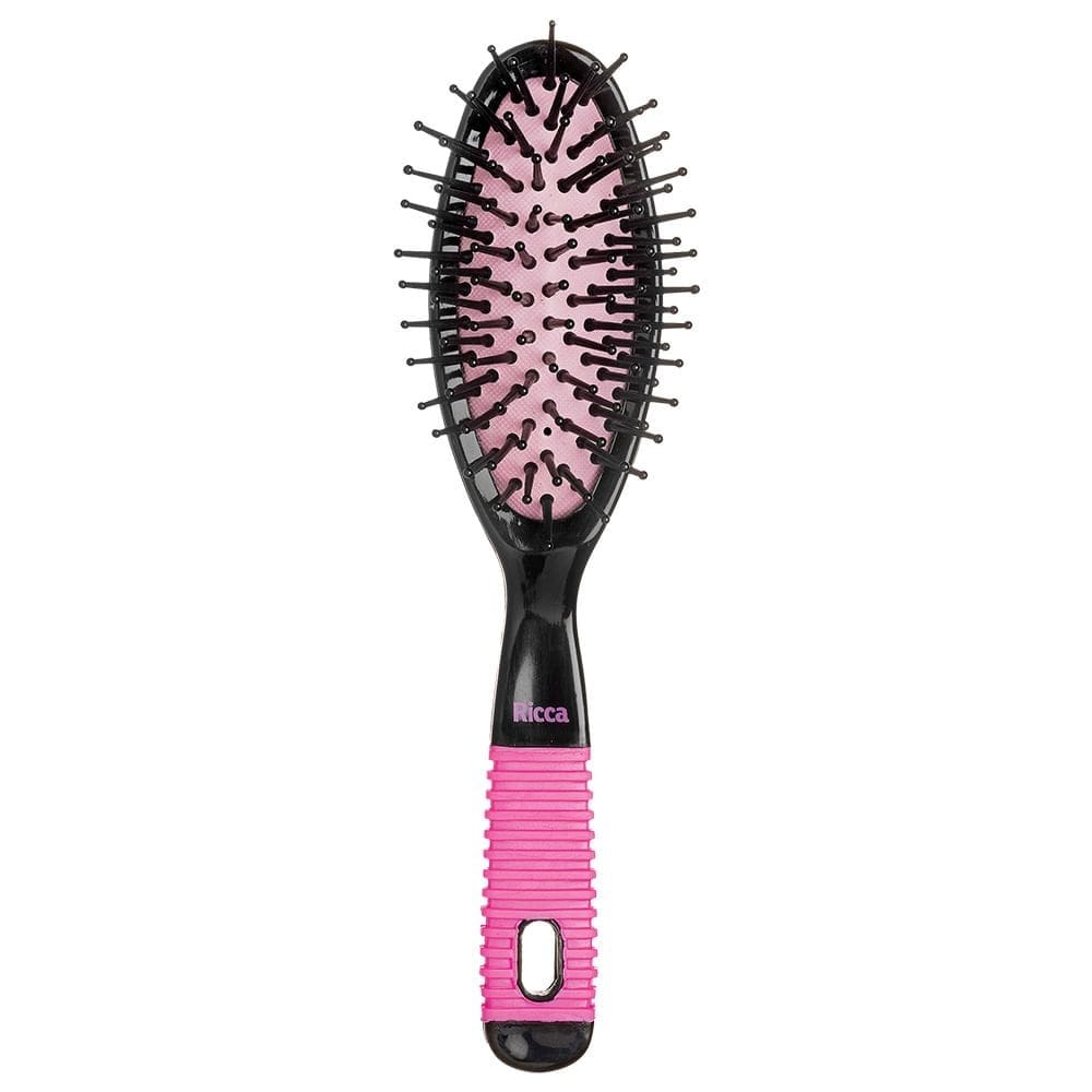 Escova Oval Peq Black & Pink Ricca
