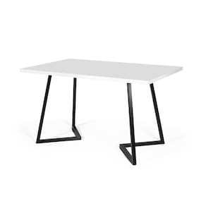 Mesa de Jantar 4 Lugares Retangular 140x75 Industrial Rigo Branca - Straub Web