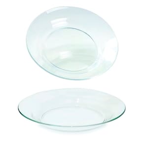 Kit Jogo Prato Fundo Sopa Transparente 2 Peças 22,5cm