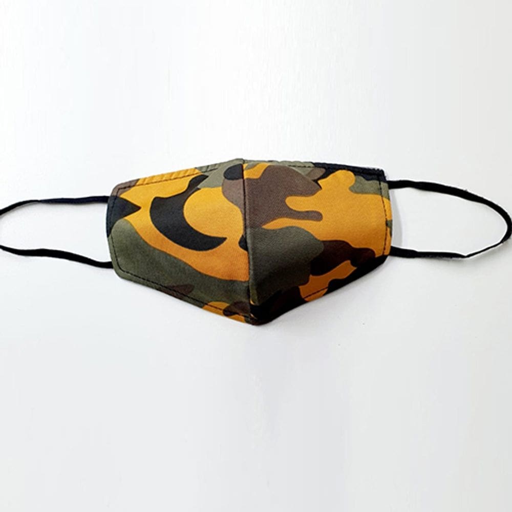 Máscara facial de pano fantasia Camo Brown & Orange 1 Cada um por círculo de presentes