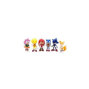 Conjunto de bonecos Sonic de 7 cm (conjunto de 6) em material plástico