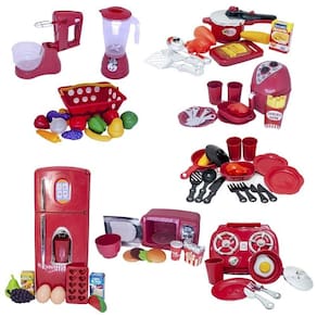 Kit cozinha infantil microondas batedeira panela mercado 59p