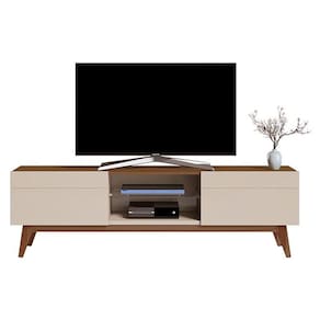 Rack Bancada Classic 2 Gavetas 1.8 Off White Freijó Touch - Imcal
