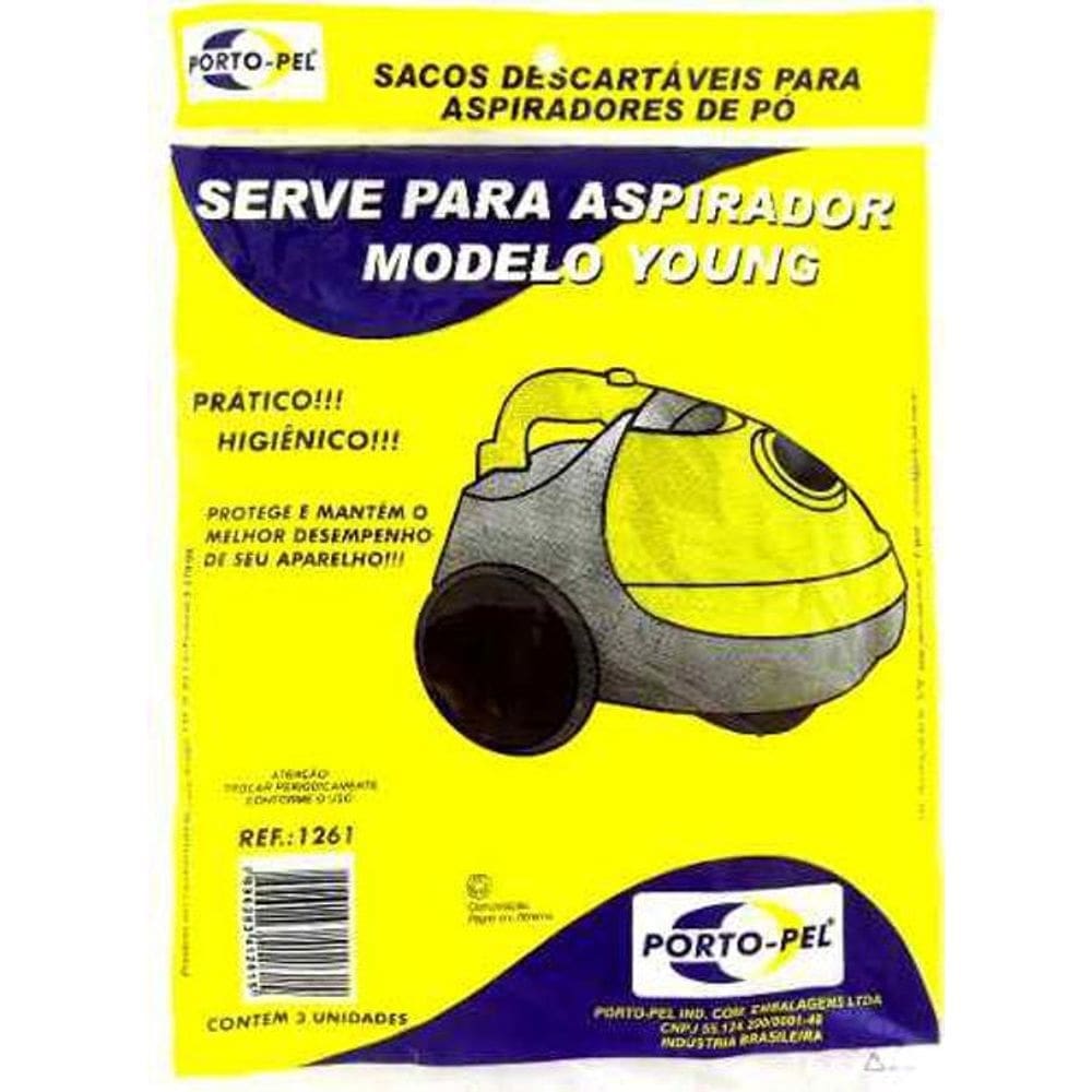 Saco descartável para aspirador modelo young.