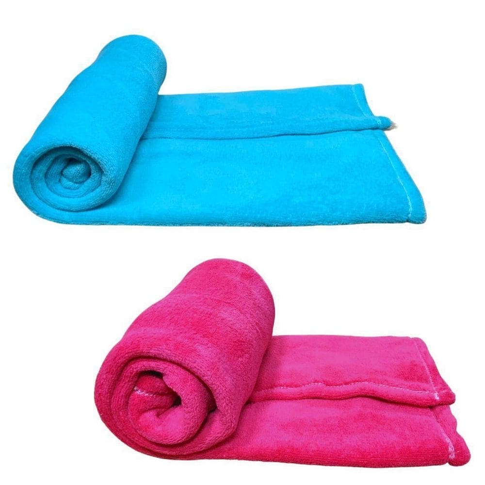 Kit 2 mantas pet cor azul e rosa