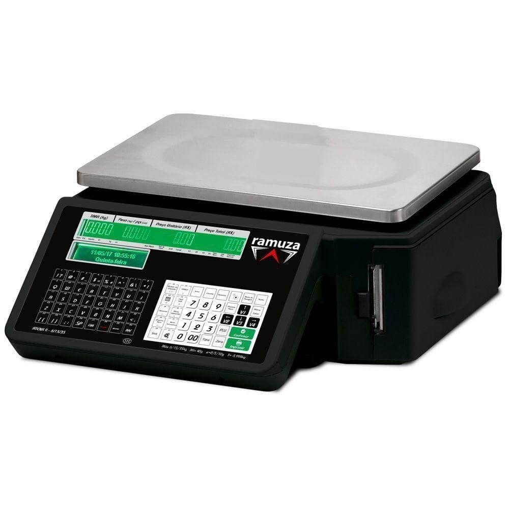 Balança Etiquetadora Atena Ii 6/15/35Kg Divisao 2G/5/10g Preto Ethernet Bivolt - Ramuza