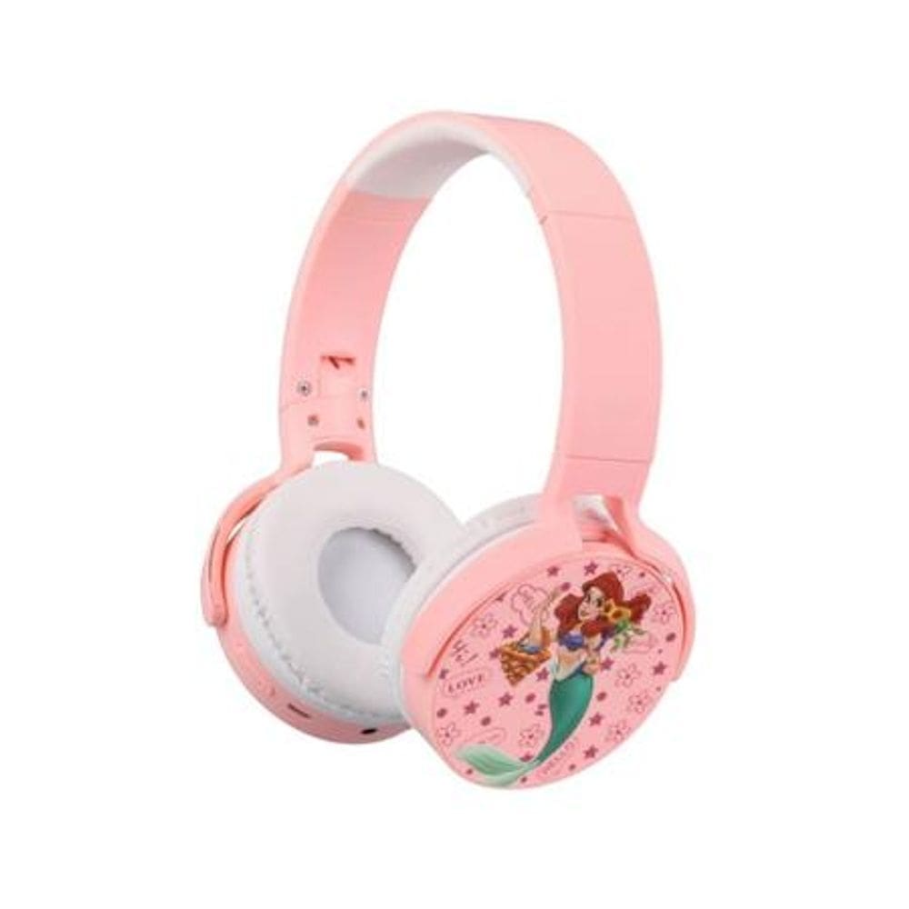 Fone Infantil Colorido Princesas Bluetooth Sem Fio C/ Ajuste