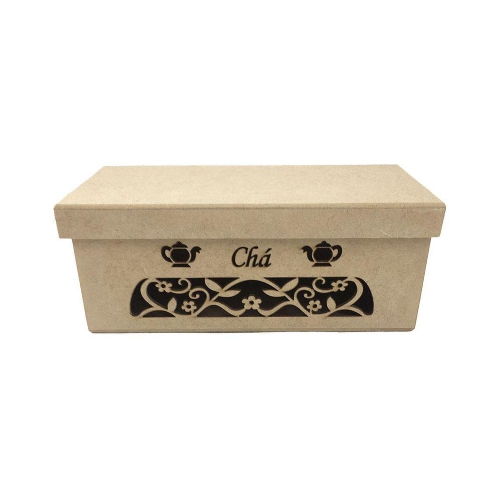 Caixa chá mdf a laser - 21x10x8 cm