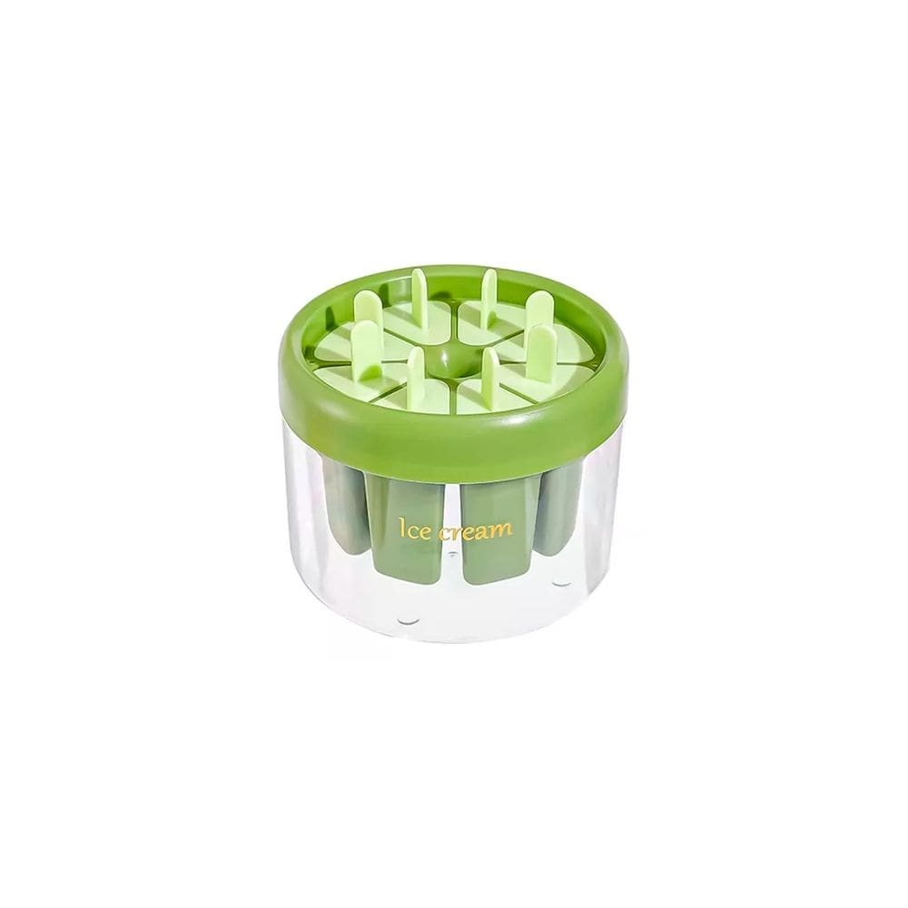 Paleta de moldes de sorvete de 8 peças de plástico verde