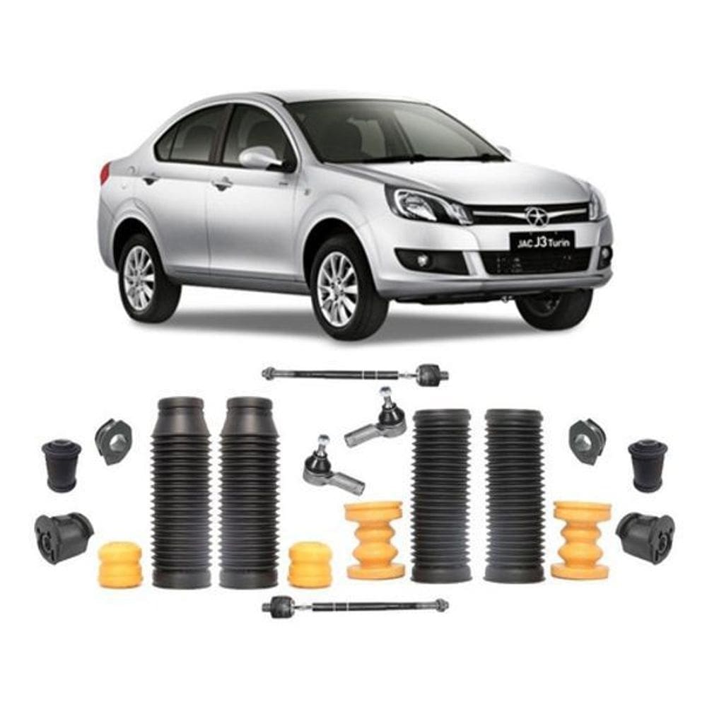 Par kit suspensão dianteira traseira jac j3 turin 2011 2012