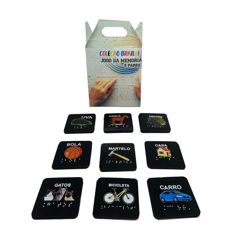 Jogo Da Memória Inclusivo Em Braille 9 Pares Acessibilidade