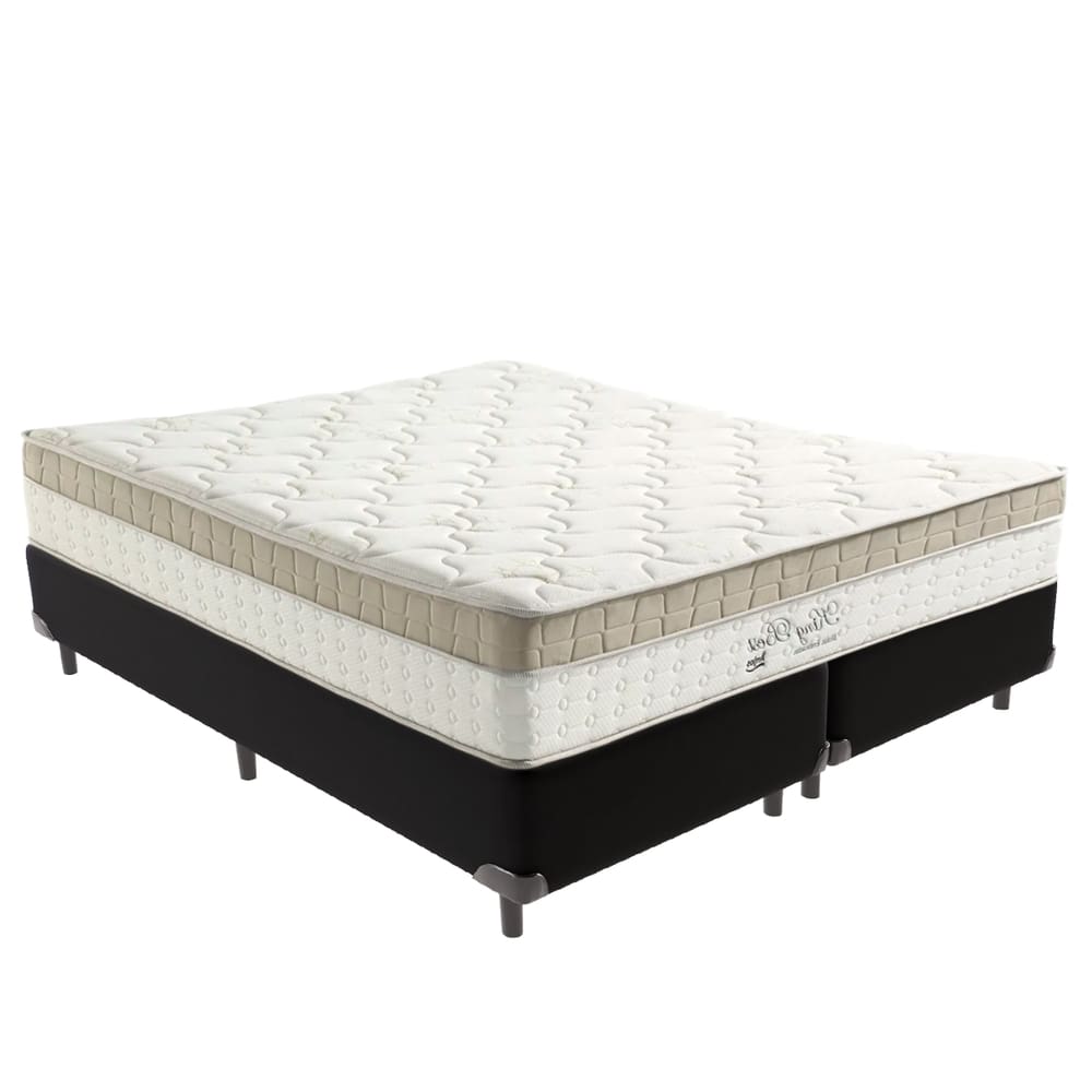 Cama Box Preto e Colchão King King Best Anjos