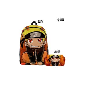 Mochila Anime Naruto para estudantes com estojo
