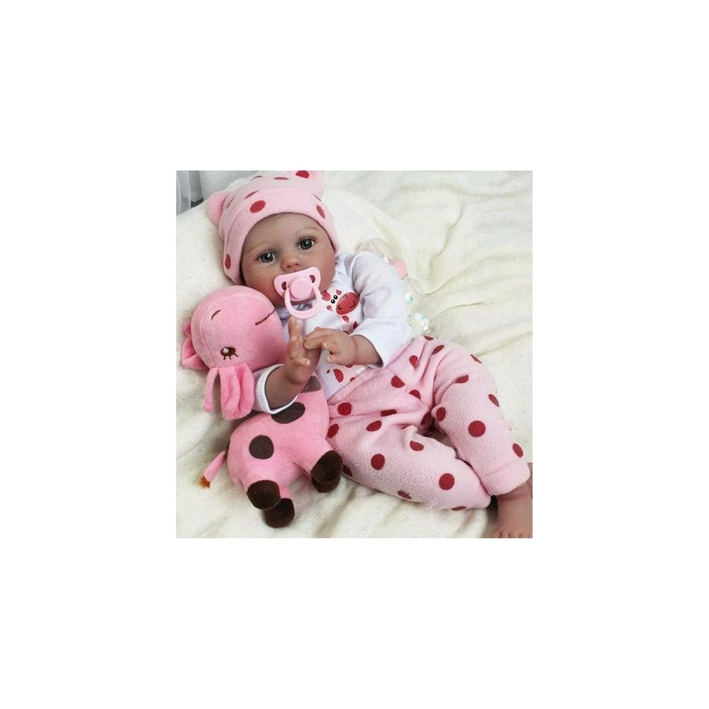 Boneca Reborn Baby Doll de silicone realista de 55 cm com olhos de acrílico