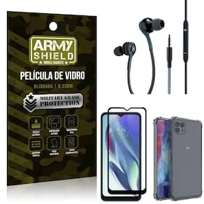 Capinha moto g50 5g + fone de ouvido extreme + película 3d