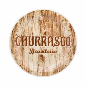 Kit 2 Pratos Rasos Churrasco Yellow Amarelo Oxford® Ceramica 26cm