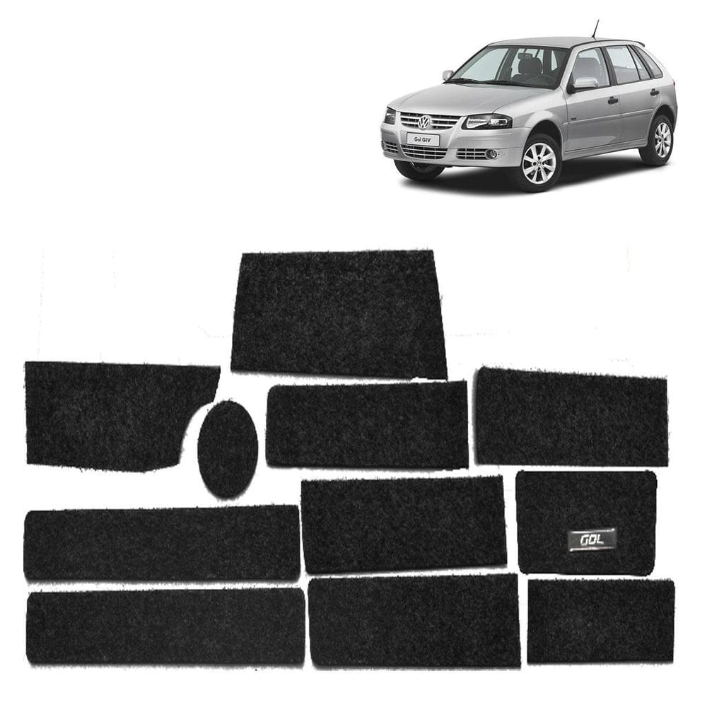 Kit forro carpete anti ruído porta objeto copo gol 2007