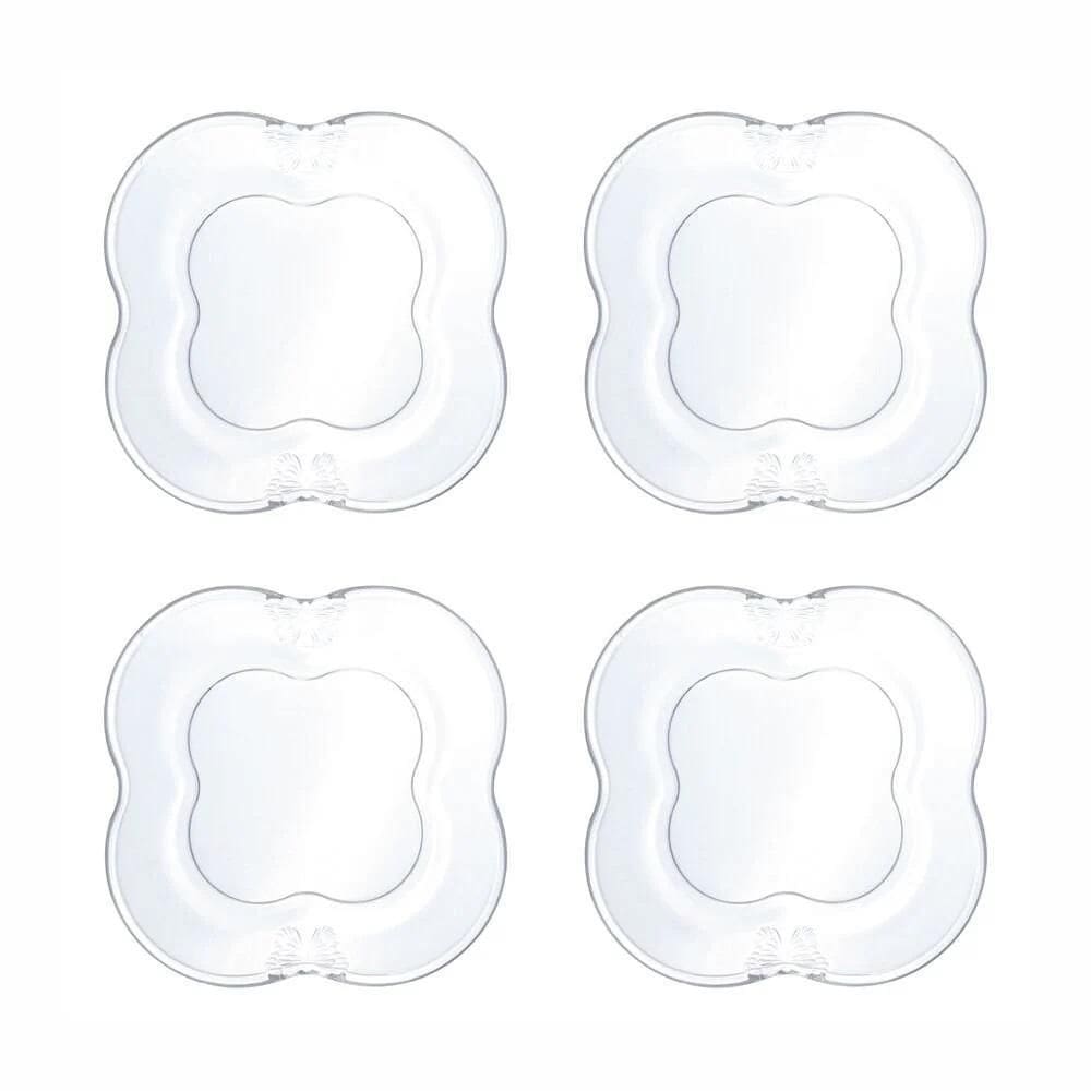 Conjunto 4 pratos para sobremesa de vidro butterfly wolff