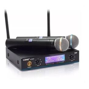 Microfone duplo digital sem fio profissional uhf p palestras