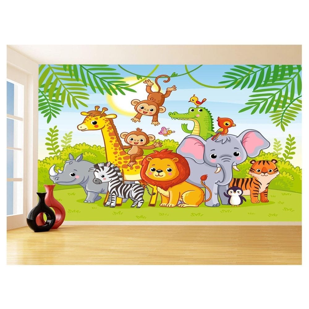 Papel De Parede Infantil Zoo Safari Leão Baby 3,5M Azs346