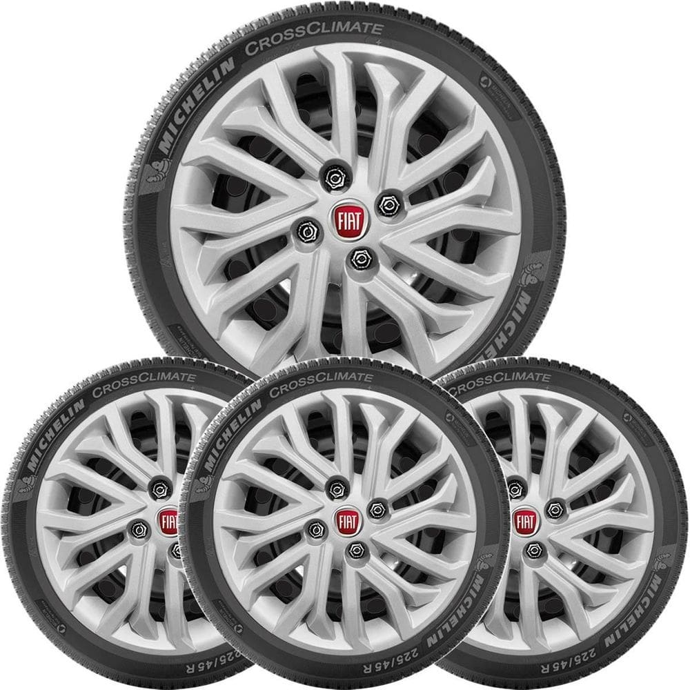 4x calota fiat punto palio grand siena aro 15 com logo 296cp