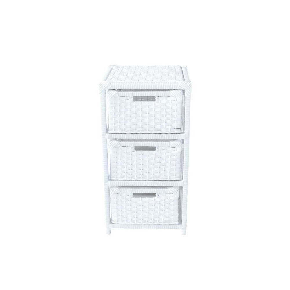 Gaveteiro fibra sintética 3 gavetas 30x30x57 branco