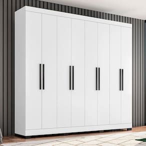 Guarda Roupa Casal Ambiente Prime 1684 Branco com Pés Reto News – Araplac