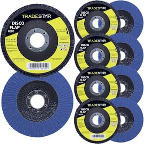 Kit disco de lixa flap reto 4.1/2 grão 120 lixadeira 10 un