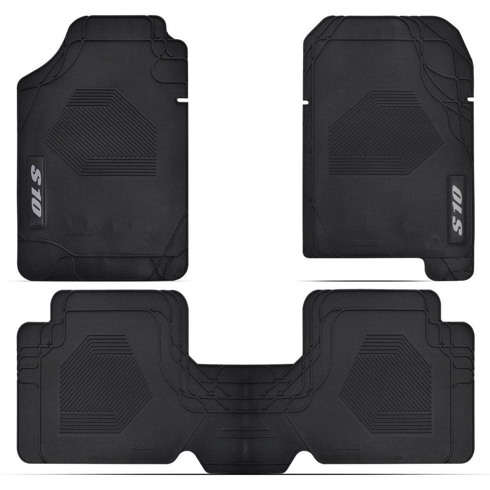 Tapete borracha 3 peças preto s10 cabine dupla 2011