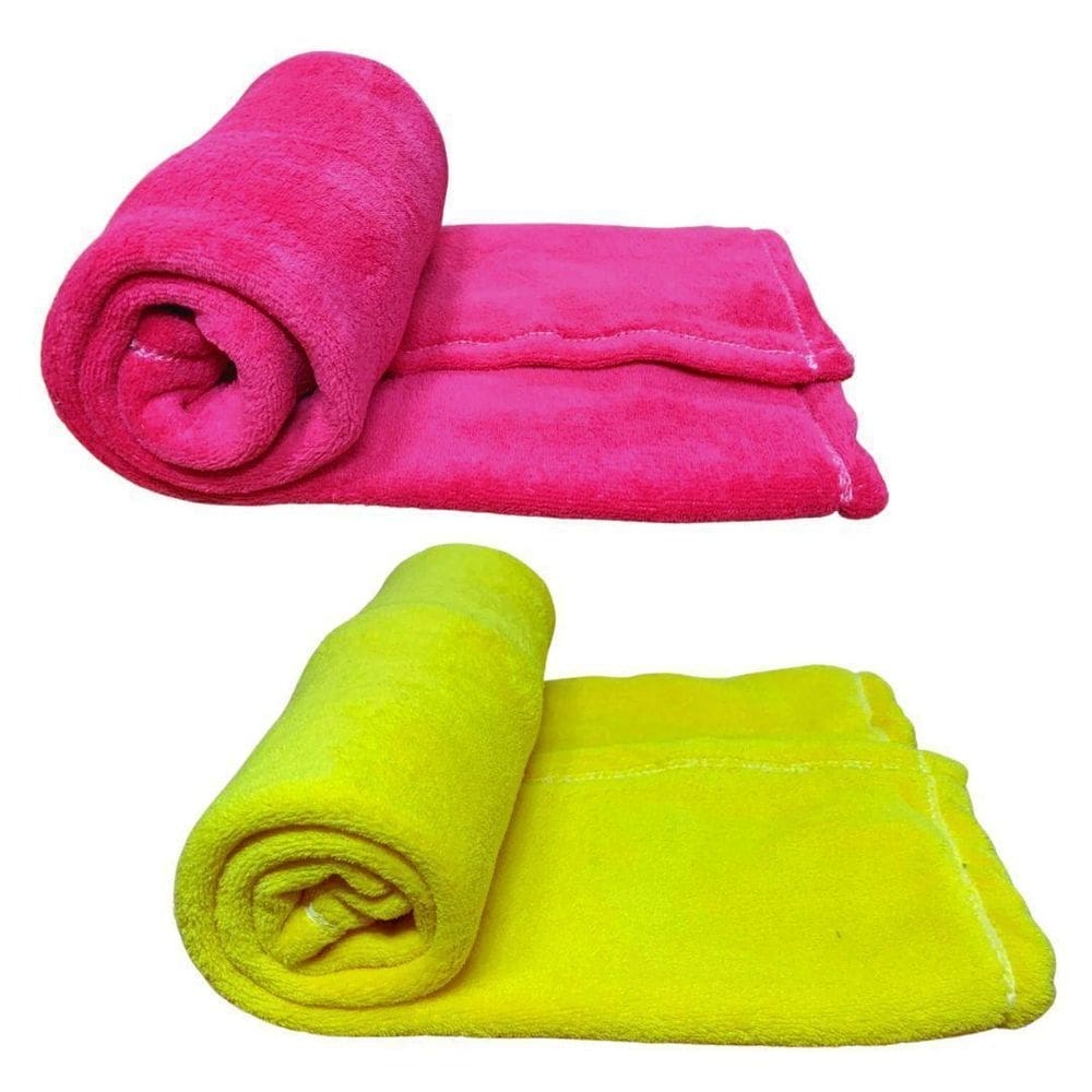 Kit 2 mantas pet cor rosa e amarela