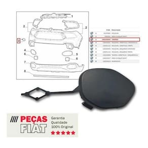 Tampa reboque do parachoque fiat toro todos novo 100240645