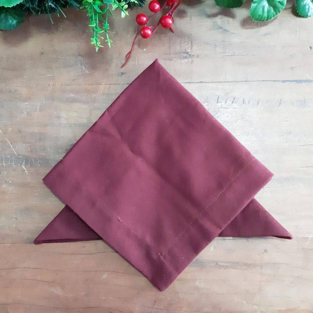 Guardanapo de tecido lovely liso marsala canto mitrado