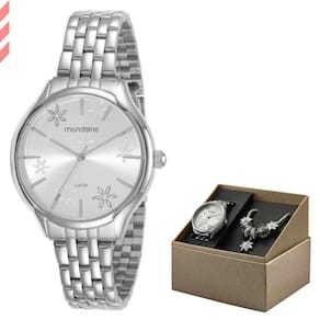 Kit relogio feminino prata mondaine 32341l0mvne3