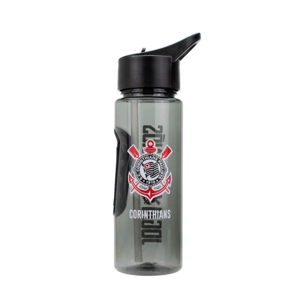 Garrafa plástico canudo 700ml - corinthians