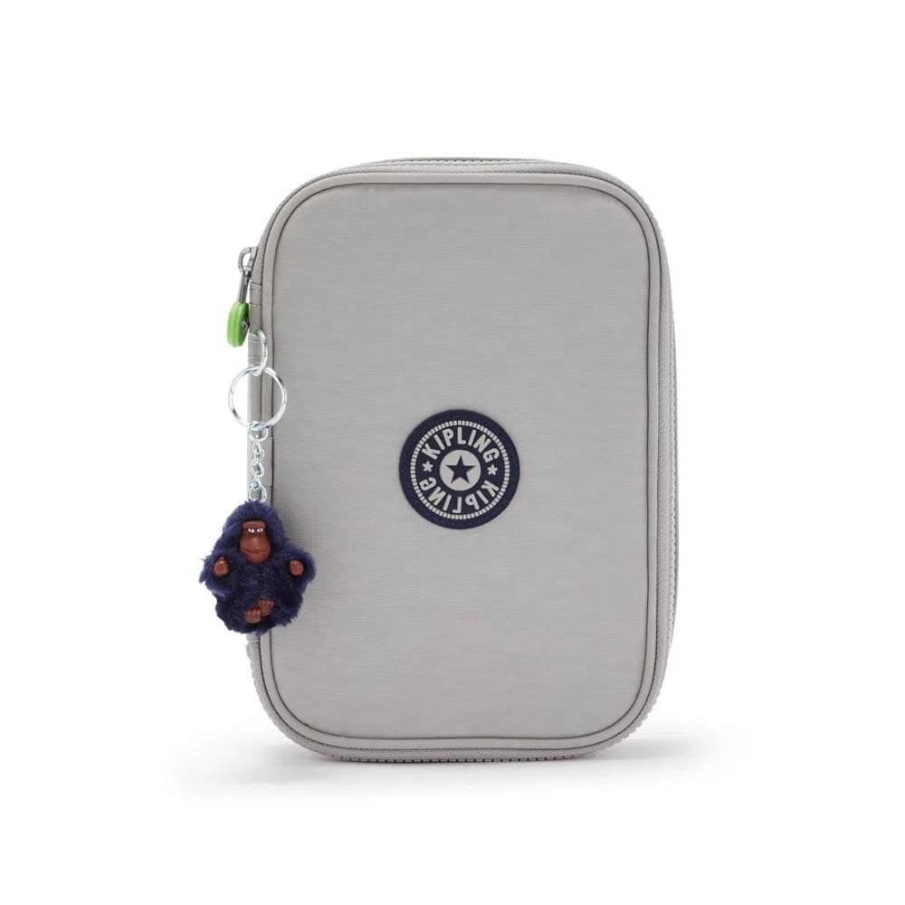 Estojo kipling 100 pens cinza claro