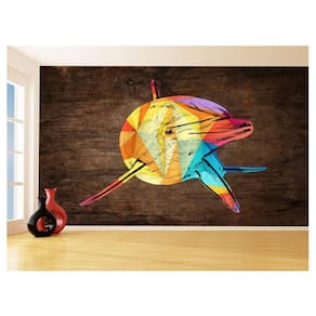 Papel De Parede 3D Animais Pop Art Golfinho Cor 3,5M Pxa295