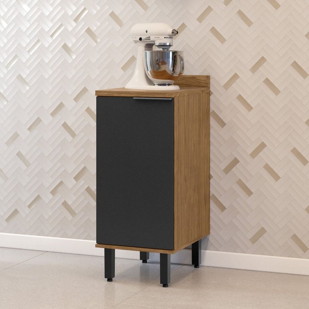 Balcão para Cozinha 1 Porta Toscana Espresso Móveis Freijó/Nero