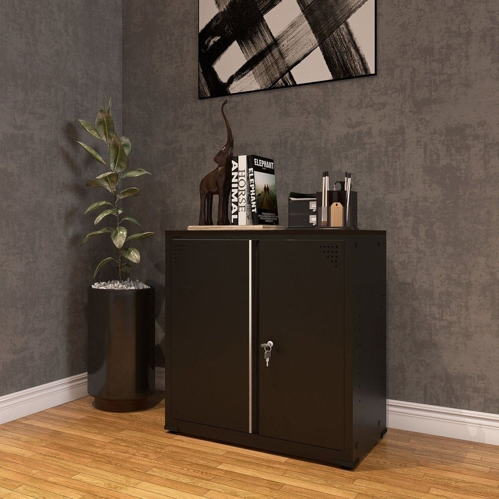 Armário de Aço 2 Portas Ap406sl Clássico Preto