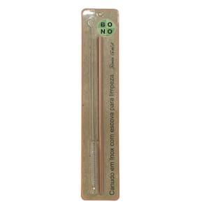 Canudo rose em inox com escova 20cm milk home