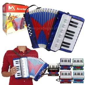 Acordeon sanfona gaita infantil 8 baixos 17 teclas brinquedo
