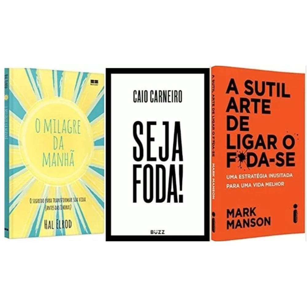 Kit 3 livros sutil arte milagre da manha seja