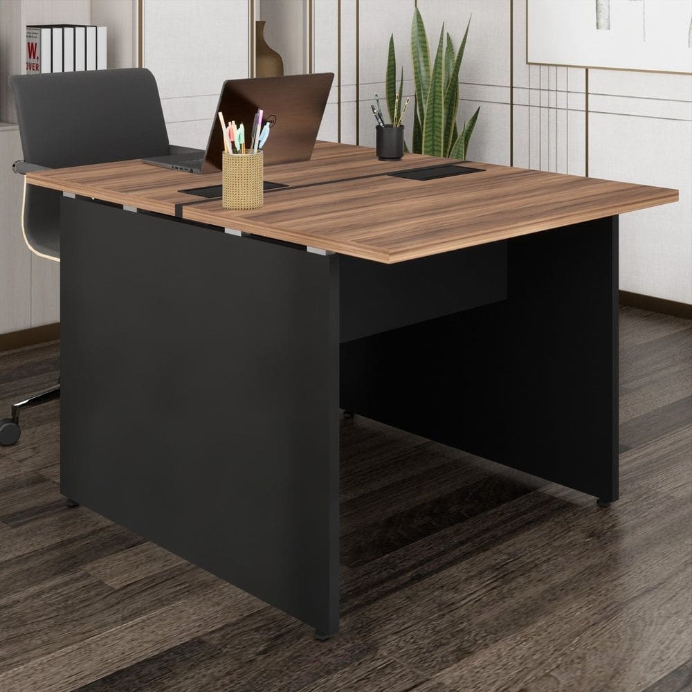 Plataforma Dupla Pé Painel Espresso Móveis Marrom/Preto
