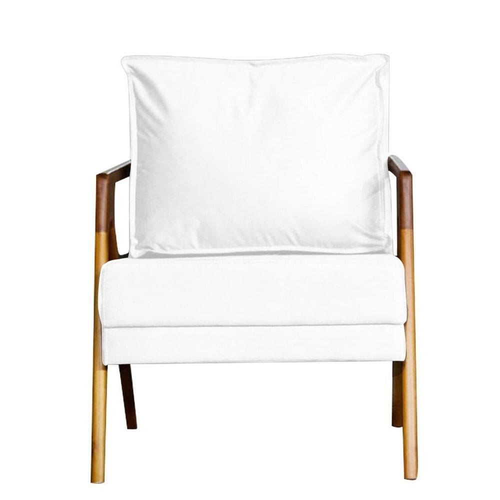 Poltrona Cadeira Sintético Mona Luxo Branco