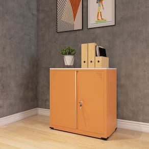 Armário de Aço 2 Portas Ap406sl Laranja Picasso