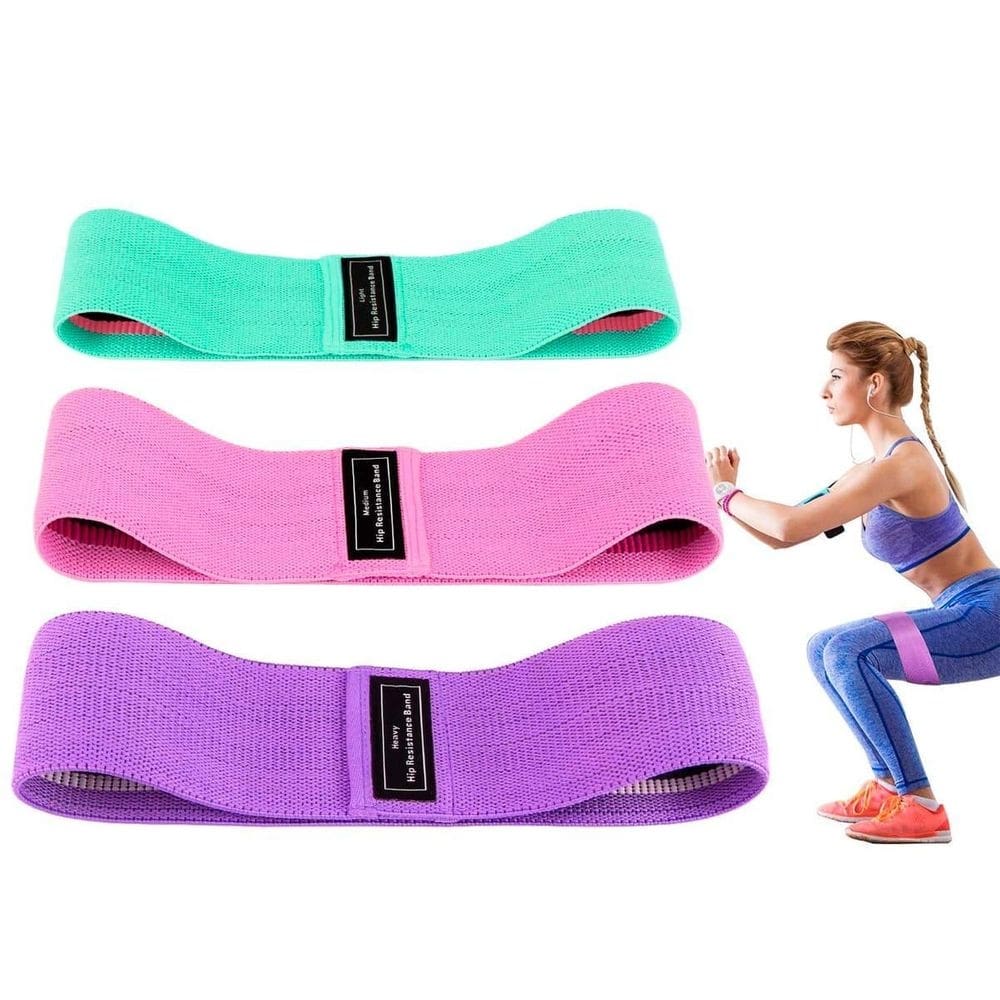 Kit 3 faixas elásticas de exercício hip resistance bands e