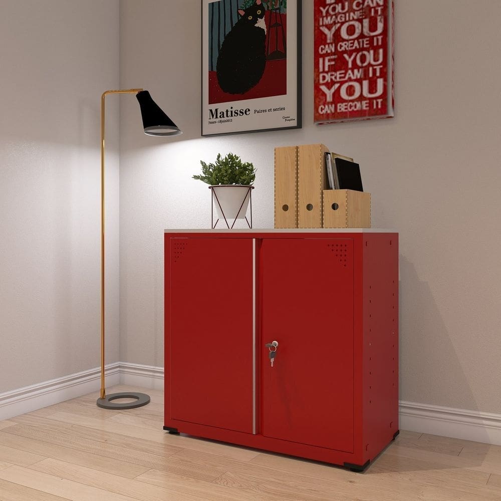 Armário de Aço 2 Portas Ap406sl Vermelho